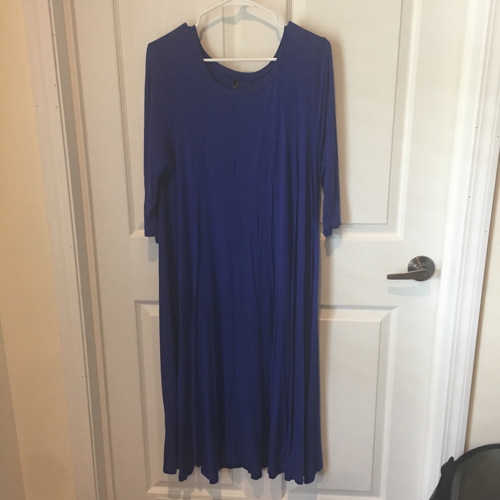 Modern Blue half sleeve dress